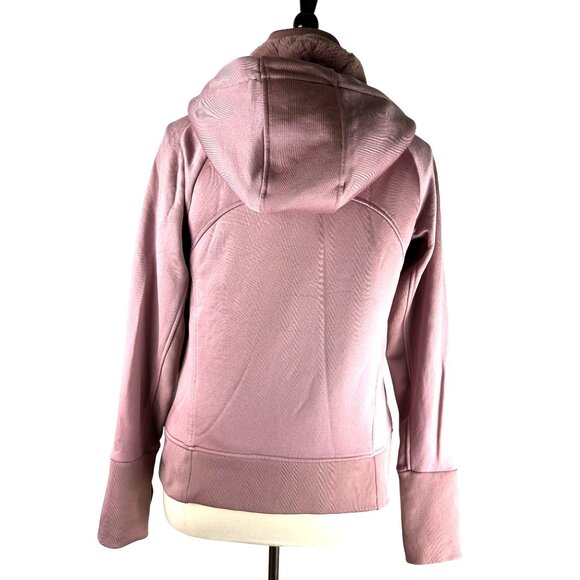 Athleta Triumph Rose Pink Luxe Shine Women Sherpa Lined Hoodie Jacket, Medium - Picture 4 of 16